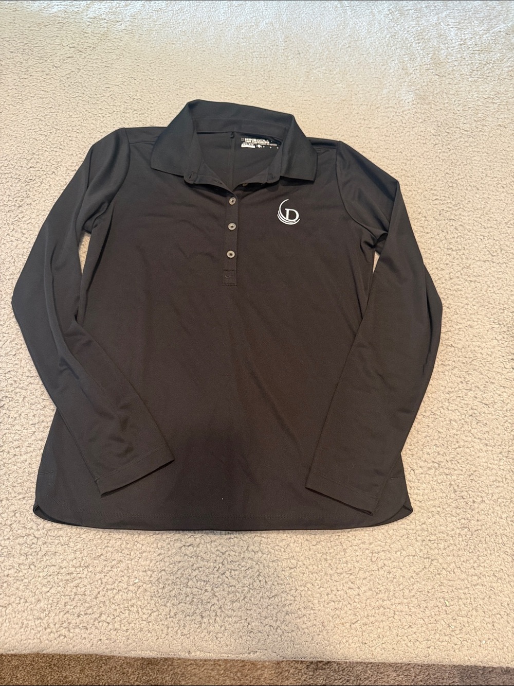Nike Golf Tour Performance Diamond Resorts Black Long Sleeve Polo  Size Medium.
